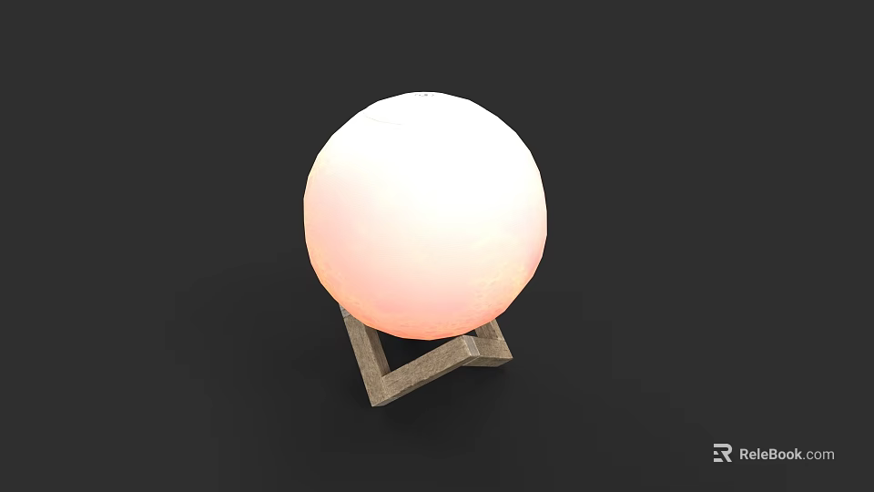 Modern Table Lamp With Spherical Soft Glow Shade And Triangular Base On Black Background 3d model 