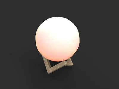 Modern Table Lamp With Spherical Soft Glow Shade And Triangular Base On Black Background 3d model