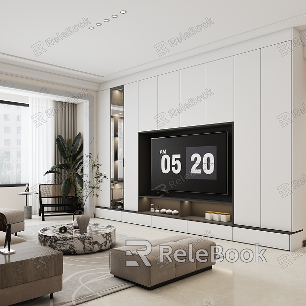 Modern living room TV cabinet modeling cabinet model