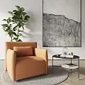Modern Single Sofa Single Casual Sofa 3d model