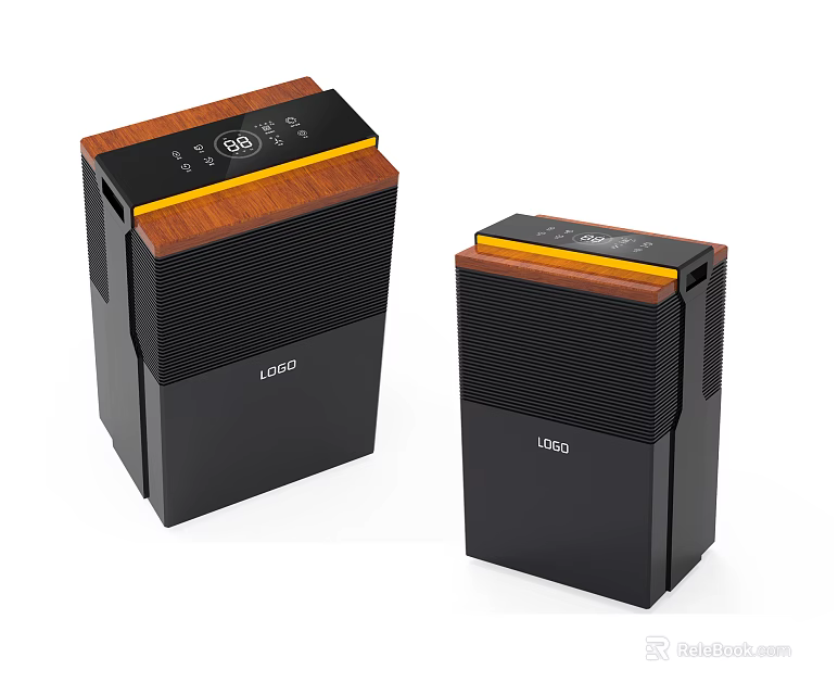 Modern Daily Use Electrical Appliances With Black Body Wooden Top Control Panels And Two Sizes 3d model 