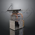Industrial Mechanical Equipment With Metal Frame Extended Arm Pipes And Components