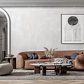 Modern sofa coffee table combination 3d model