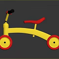 Colorful Children's Tricycle With Yellow Frame Red Seat And Black Handles