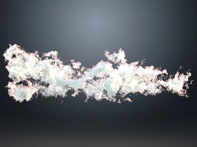 Abstract White Cloud Like Formation Against Dark Background With Soft Texture 3d model
