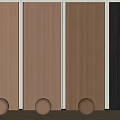 Modern Interior Design With Wooden Wall Paneling In Different Colors And Decorative Balls
