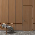 Colorful Hinged Doors In Orange Blue Gray Brown With Wall And Chair Interior Design