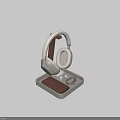Over Ear Headphones With Wooden Stand Tray Audio Accessories And Decorative Balls