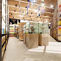 Tobacco and Liquor Store Interior With Display Shelves Refrigerators and Cigarette Counter