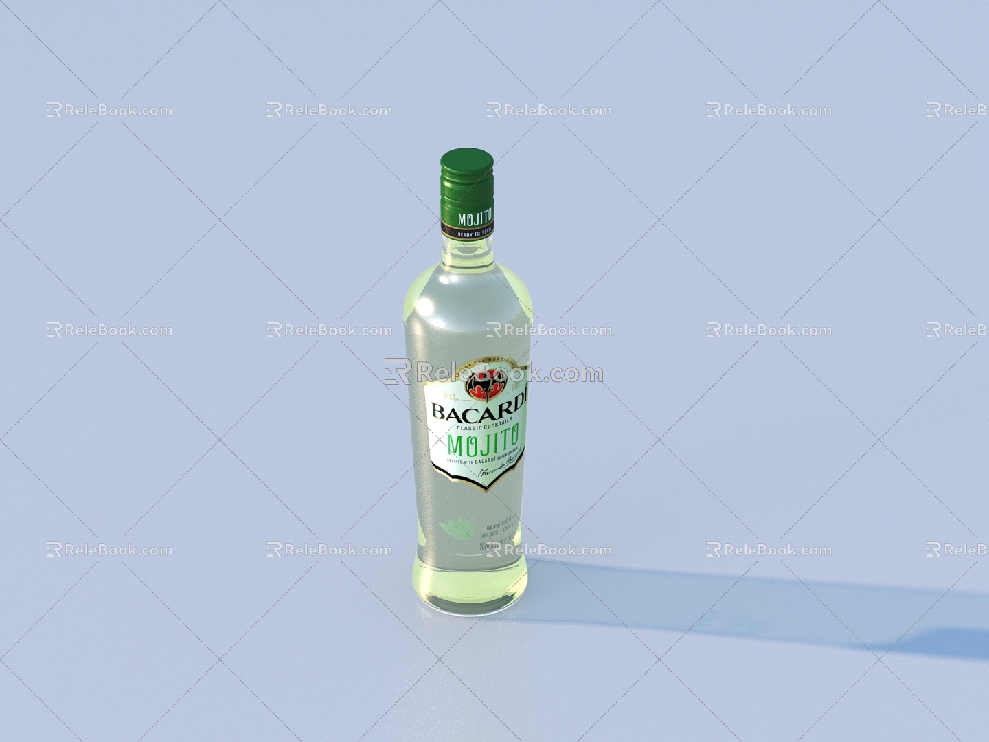 Wine Whisky Wine Wine Glass Bottle 3d model