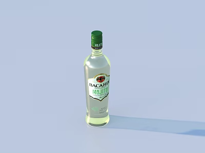 Wine Whisky Wine Glass Bottle 3d model