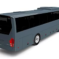 Modern Coach Bus With Sleek Gray Exterior And Black Tinted Windows