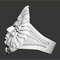 Silver Jewelry Ring Featuring Carved Native American Face With Feathered Headdress