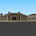 Classical Style Hotel Building With Symmetrical Design And Grand Front Entrance