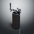 Black Cylindrical Industrial Equipment With Top Control Handle And Pressure Gauge