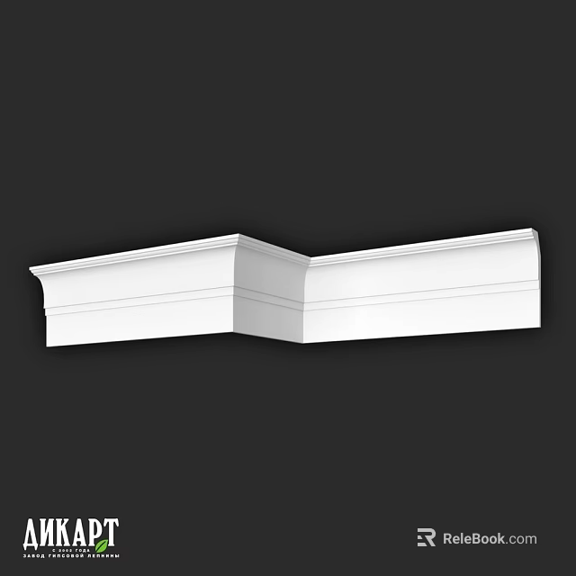 White Decorative Corner Molding With Smooth Lines For Interior Architectural Design 3d model 