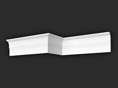 White Decorative Corner Molding With Smooth Lines For Interior Architectural Design 3d model