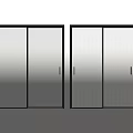Modern Sliding Doors With Black Frames Clear And Vertical Striped Glass Panels