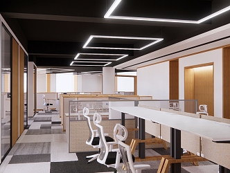 Modern public office area opening office 3d model