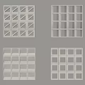 Square Floor Tiles Featuring Diverse Geometric Grid Patterns For Interior Decoration 3d model