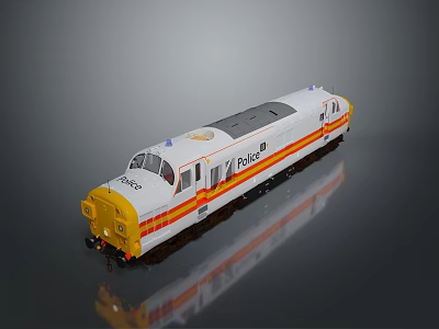 Eagle 5002 Model Train With White Yellow Orange Striped Design And Front Details 3d model