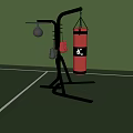 Boxing Training Equipment Stand With Red Punching Bag Speed Bag And Red Black Gloves