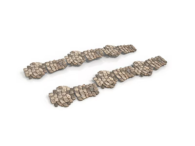 Natural Wood And Stone Decorative Strips With Mosaic Design For Home Decor 3d model