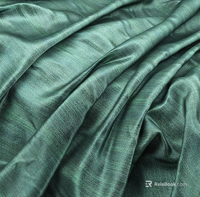 Green Silk Fabric With Smooth Texture And Drape 3d model 
