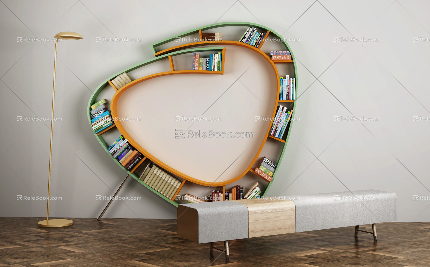 Modern Bookshelf Creative Bookshelf 3d model