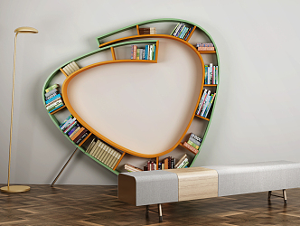 Modern Bookshelf Creative Bookshelf 3d model