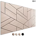 Wooden Geometric Pattern Wall Design With Modern Spliced Panel Decor 3d model