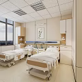 Modern Hospital Outpatient Ward Interior With Beds Cabinets And Decor