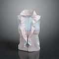Feminine Ruffled Blouse Shirt With Light Pink White Gradient And Zipper Front Design