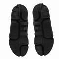 Black Tech Inspired Sneakers With Reflective Details Yellow Accents And Chunky Sole