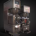 Stainless Steel Commercial Processing Machines With Digital Control Panels And Dispensing Units 3d model