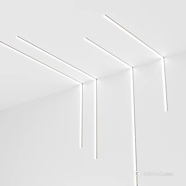 Modern Linear Ceiling Light Fixture Combination With Sleek Design And Minimalist Style 3d model 