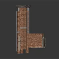 Vintage Brick And Metal Framed Architectural Structure With Arch Design