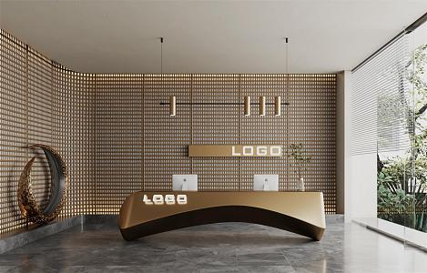 Modern Front Desk 3d model