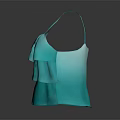 Turquoise Layered Ruffled Camisole with Flowy Layers Lightweight Feminine Women's Fashion Top
