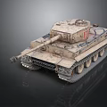 Historical Military Tank With Camouflage Paint Turret Cannon Tracks And Detailed Exterior Design