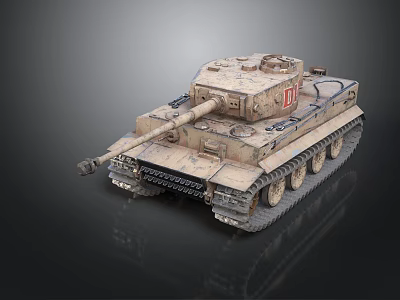 Historical Military Tank With Camouflage Paint Turret Cannon Tracks And Detailed Exterior Design 3d model