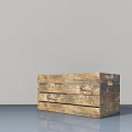 Vintage Rustic Wooden Box With Natural Texture On Smooth Gray Surface 3d model