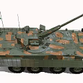 Brazilian Wheeled Tank with Camouflage Paint Cannon and National Flag