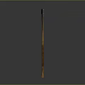 Metal Head Axe With Wooden Handle In Vertical Position On Gray Background