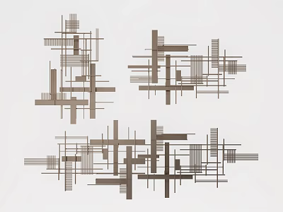 Modern Abstract Geometric Wall Decor With Intersecting Lines And Minimalist Design 3d model