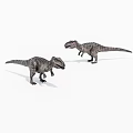 Two Realistic 3D Dinosaur Models Standing On White Background 3d model