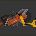 Heavy Duty Industrial Cutting Equipment With Large Red And Yellow Cutting Disc