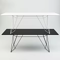 Modern Black Desk With Geometric Metal Frame And Sleek Minimalist Surface