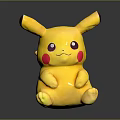 Pikachu Yellow Plush Toy With Big Ears And Red Cheeks Sitting Pose Design