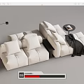 Modern Multiplayer Sofa Module Sofa Back-to-Back Sofa 3d model
